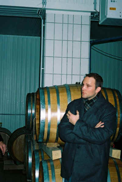 Rainer Christ, winemaker of Weingut Christ in Vienna tells us about the unseasonably warm weather &copy; AJ Stevenson